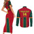 Custom Cameroon Football Couples Matching Short Sleeve Bodycon Dress and Long Sleeve Button Shirt 2024 African Nations Go Champions Lion Style