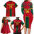 Custom Cameroon Football Family Matching Long Sleeve Bodycon Dress and Hawaiian Shirt 2024 African Nations Go Champions Lion Style