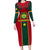 Custom Cameroon Football Family Matching Long Sleeve Bodycon Dress and Hawaiian Shirt 2024 African Nations Go Champions Lion Style