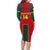 Custom Cameroon Football Family Matching Long Sleeve Bodycon Dress and Hawaiian Shirt 2024 African Nations Go Champions Lion Style