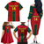 Custom Cameroon Football Family Matching Off Shoulder Long Sleeve Dress and Hawaiian Shirt 2024 African Nations Go Champions Lion Style