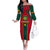 Custom Cameroon Football Family Matching Off Shoulder Long Sleeve Dress and Hawaiian Shirt 2024 African Nations Go Champions Lion Style