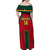 Custom Cameroon Football Family Matching Off Shoulder Maxi Dress and Hawaiian Shirt 2024 African Nations Go Champions Lion Style - Wonder Print Shop