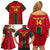 Custom Cameroon Football Family Matching Off Shoulder Short Dress and Hawaiian Shirt 2024 African Nations Go Champions Lion Style