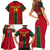 Custom Cameroon Football Family Matching Short Sleeve Bodycon Dress and Hawaiian Shirt 2024 African Nations Go Champions Lion Style