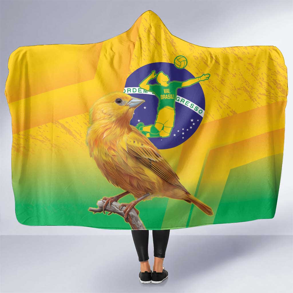 Brasil Volleyball Hooded Blanket Go Champions Canario-da-terra