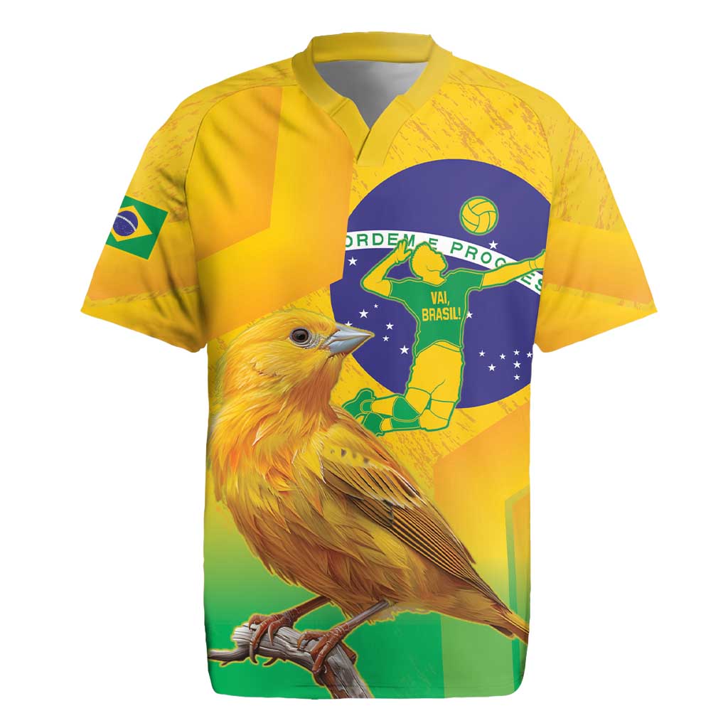 Brasil Volleyball Rugby Jersey Go Champions Canario-da-terra