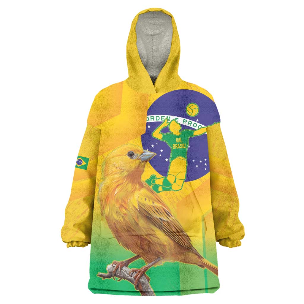 Brasil Volleyball Wearable Blanket Hoodie Go Champions Canario-da-terra