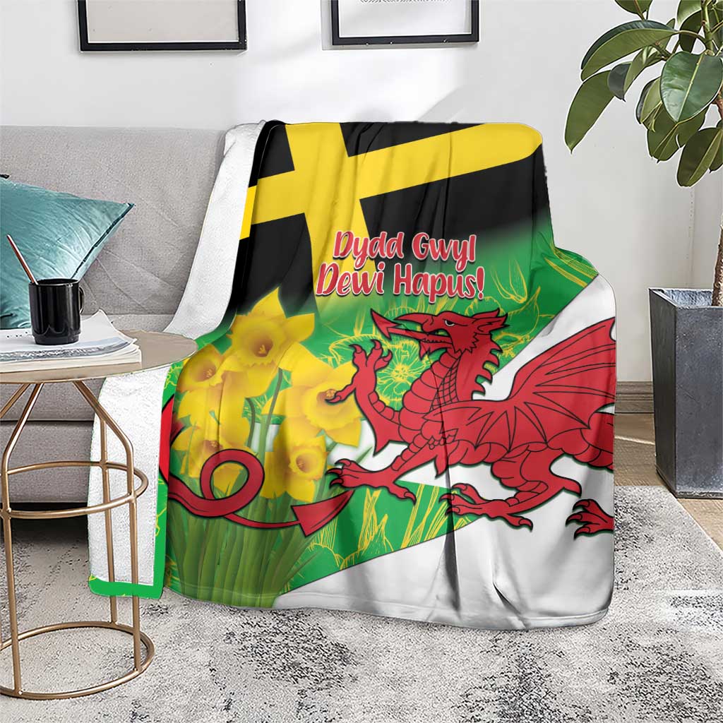 Wales Saint David's Day Blanket Welsh Dragon Dydd Gwyl Dewi Hapus!