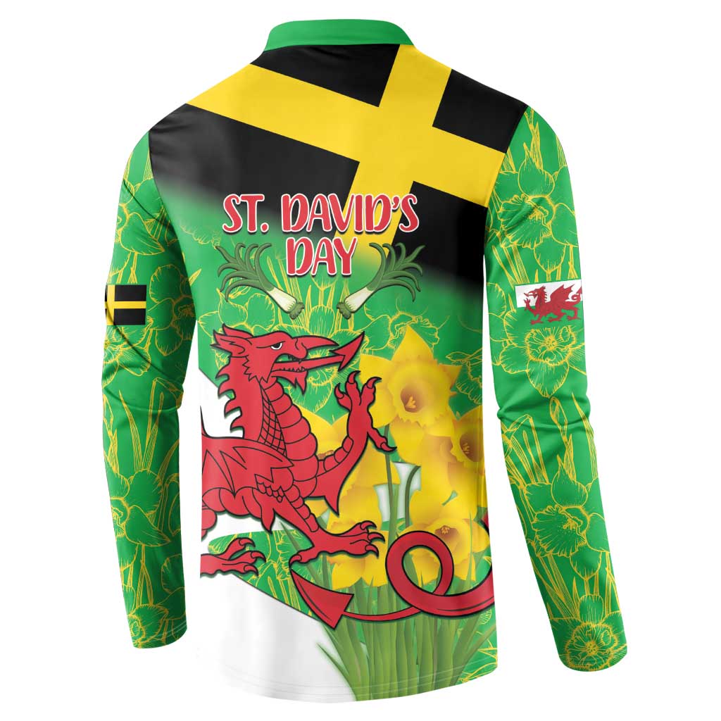 Wales Saint David's Day Button Sweatshirt Welsh Dragon Dydd Gwyl Dewi Hapus!