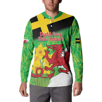Wales Saint David's Day Button Sweatshirt Welsh Dragon Dydd Gwyl Dewi Hapus!