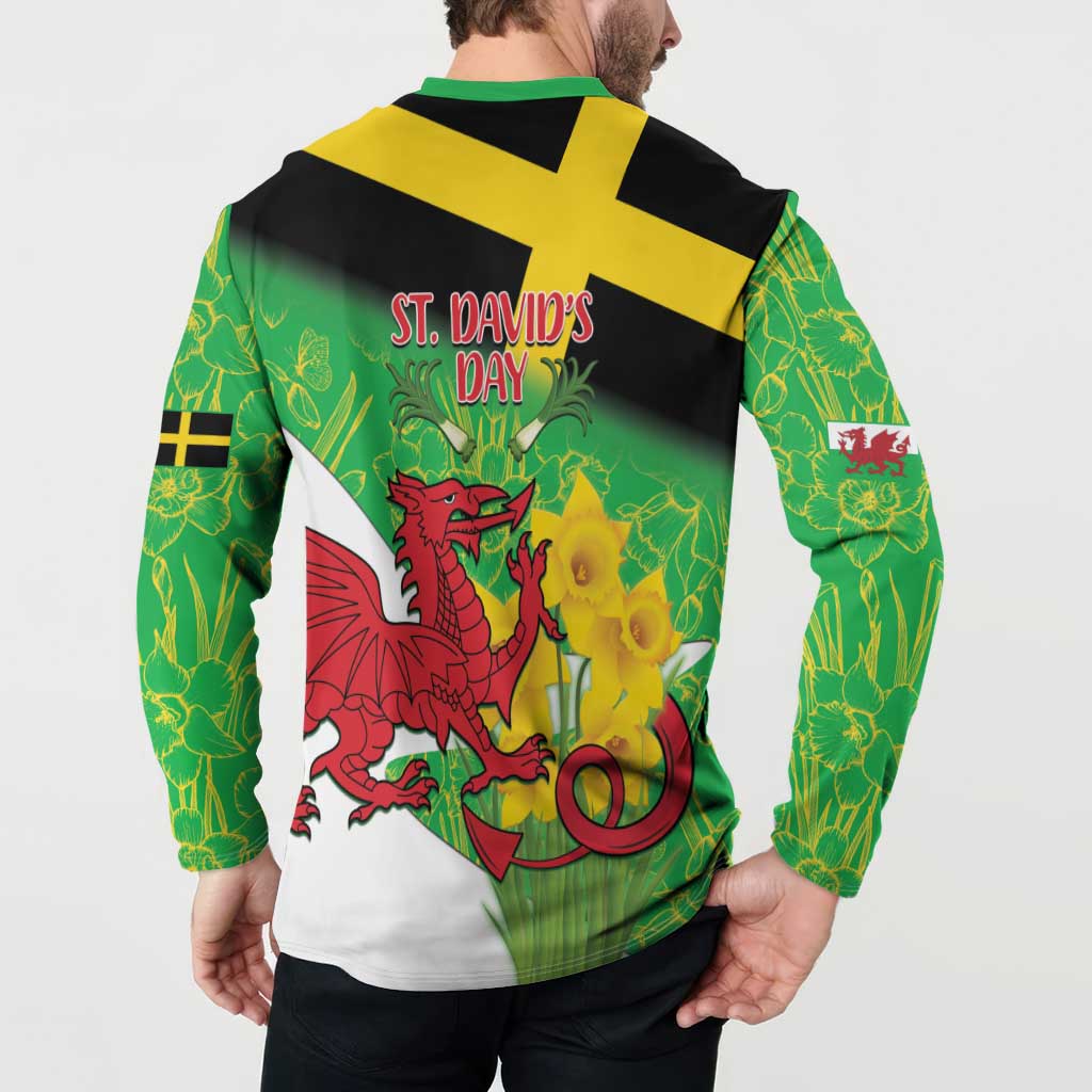 Wales Saint David's Day Button Sweatshirt Welsh Dragon Dydd Gwyl Dewi Hapus!