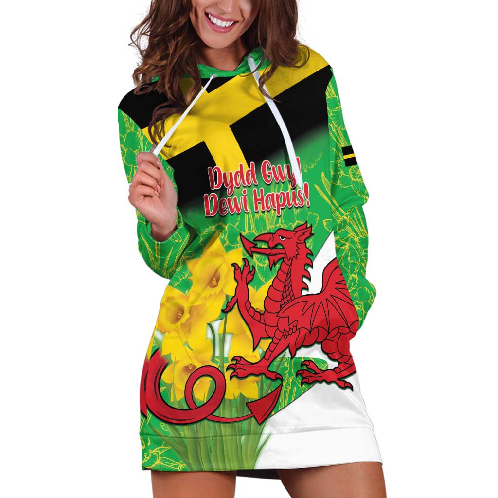 Wales Saint David's Day Hoodie Dress Welsh Dragon Dydd Gwyl Dewi Hapus!