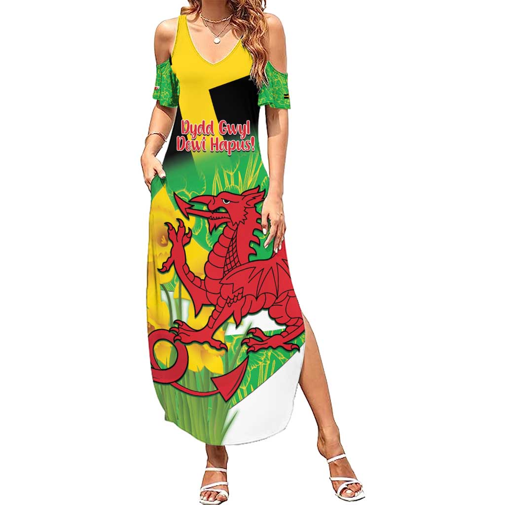 Wales Saint David's Day Summer Maxi Dress Welsh Dragon Dydd Gwyl Dewi Hapus!