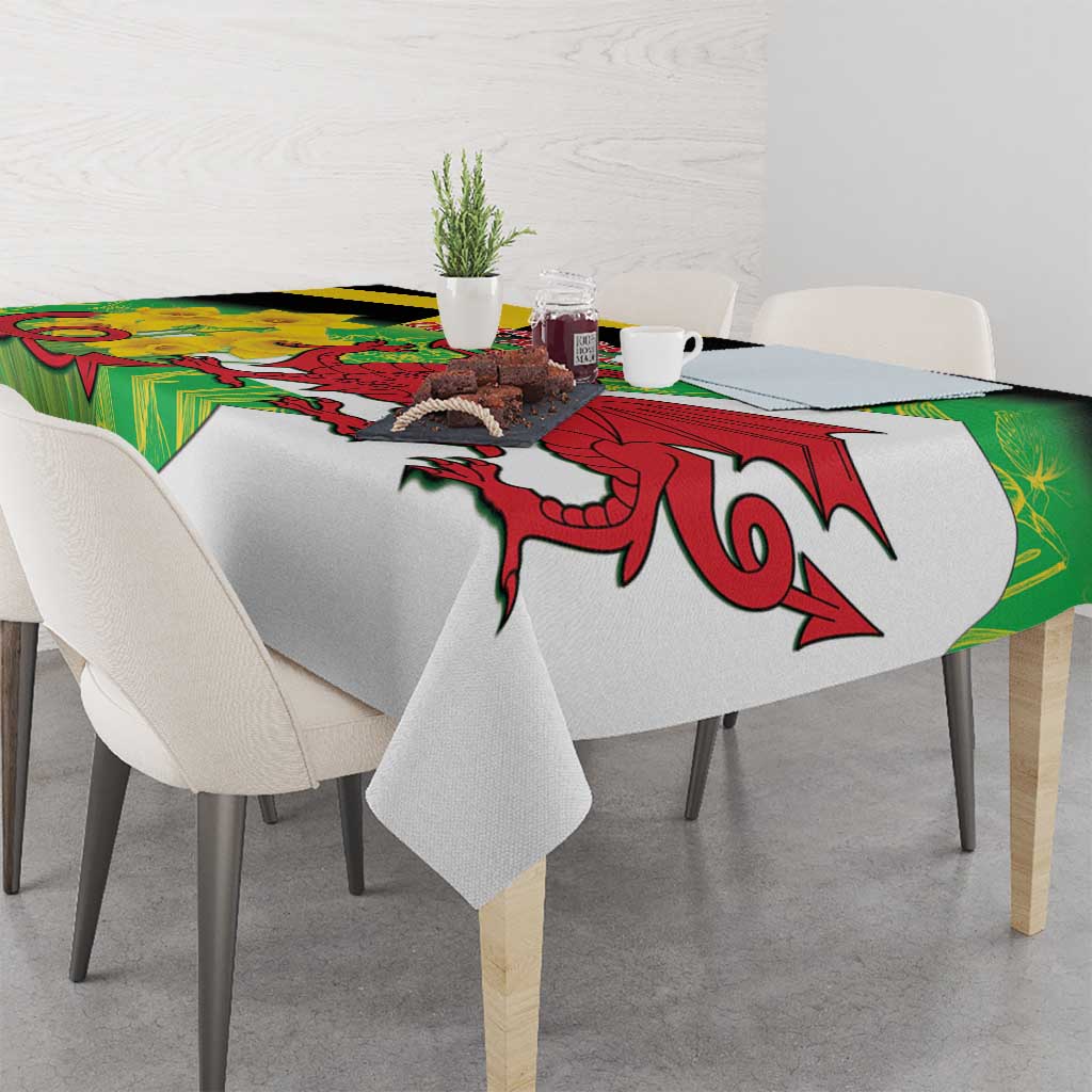 Wales Saint David's Day Tablecloth Welsh Dragon Dydd Gwyl Dewi Hapus!