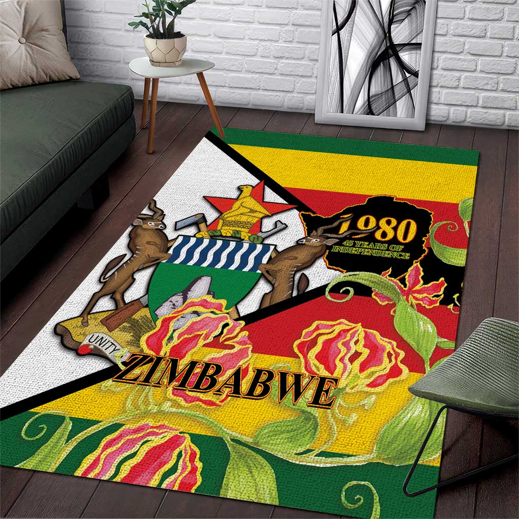 Zimbabwe Independence Day Area Rug Happy 45 Years Of Independence