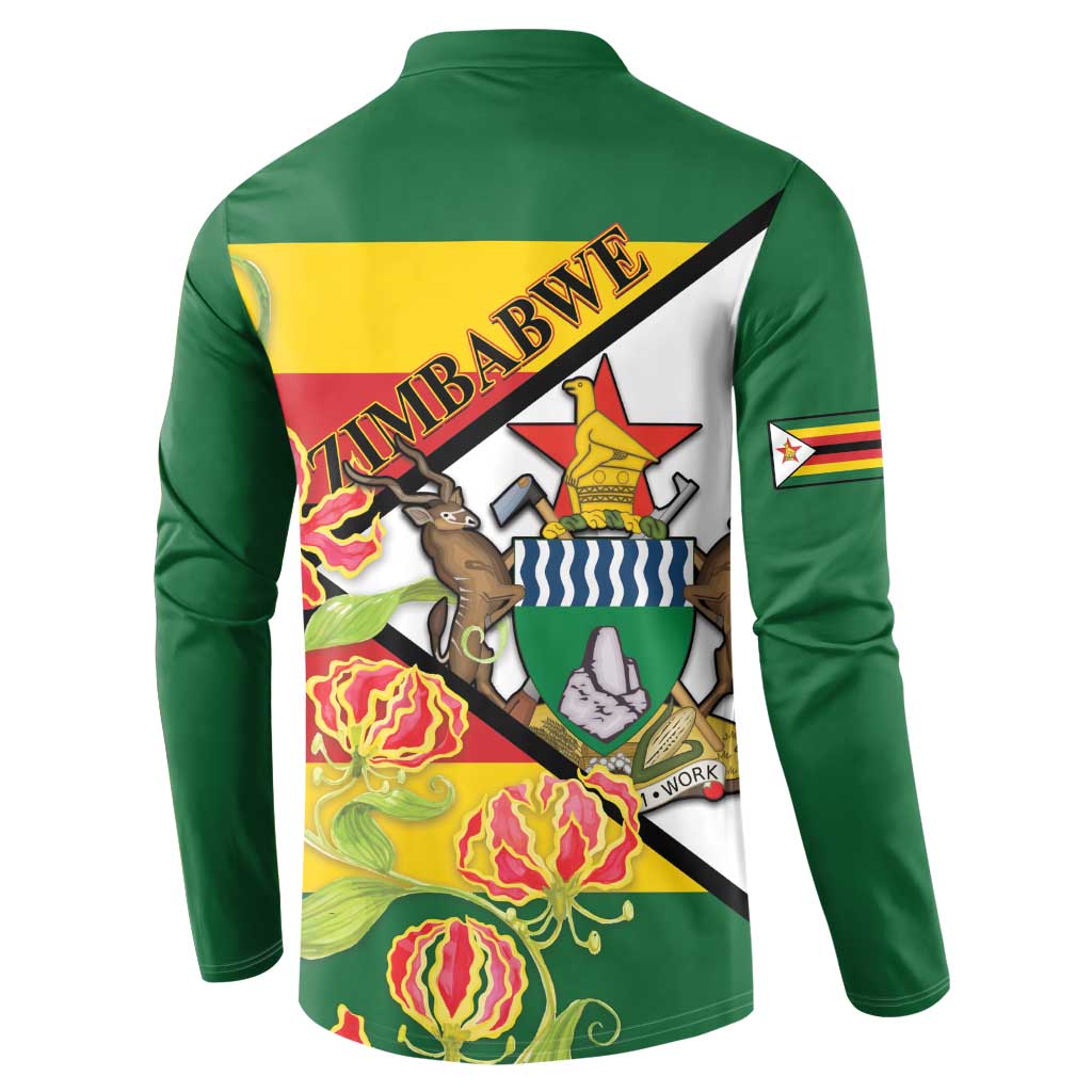 Zimbabwe Independence Day Button Sweatshirt Happy 45 Years Of Independence