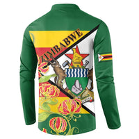 Zimbabwe Independence Day Button Sweatshirt Happy 45 Years Of Independence