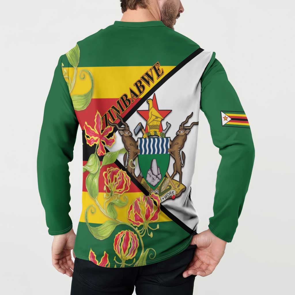 Zimbabwe Independence Day Button Sweatshirt Happy 45 Years Of Independence