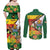 Zimbabwe Independence Day Couples Matching Off Shoulder Maxi Dress and Long Sleeve Button Shirt Happy 45 Years Of Independence