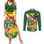 Zimbabwe Independence Day Couples Matching Summer Maxi Dress and Long Sleeve Button Shirt Happy 45 Years Of Independence