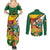 Zimbabwe Independence Day Couples Matching Summer Maxi Dress and Long Sleeve Button Shirt Happy 45 Years Of Independence