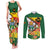 Zimbabwe Independence Day Couples Matching Tank Maxi Dress and Long Sleeve Button Shirt Happy 45 Years Of Independence