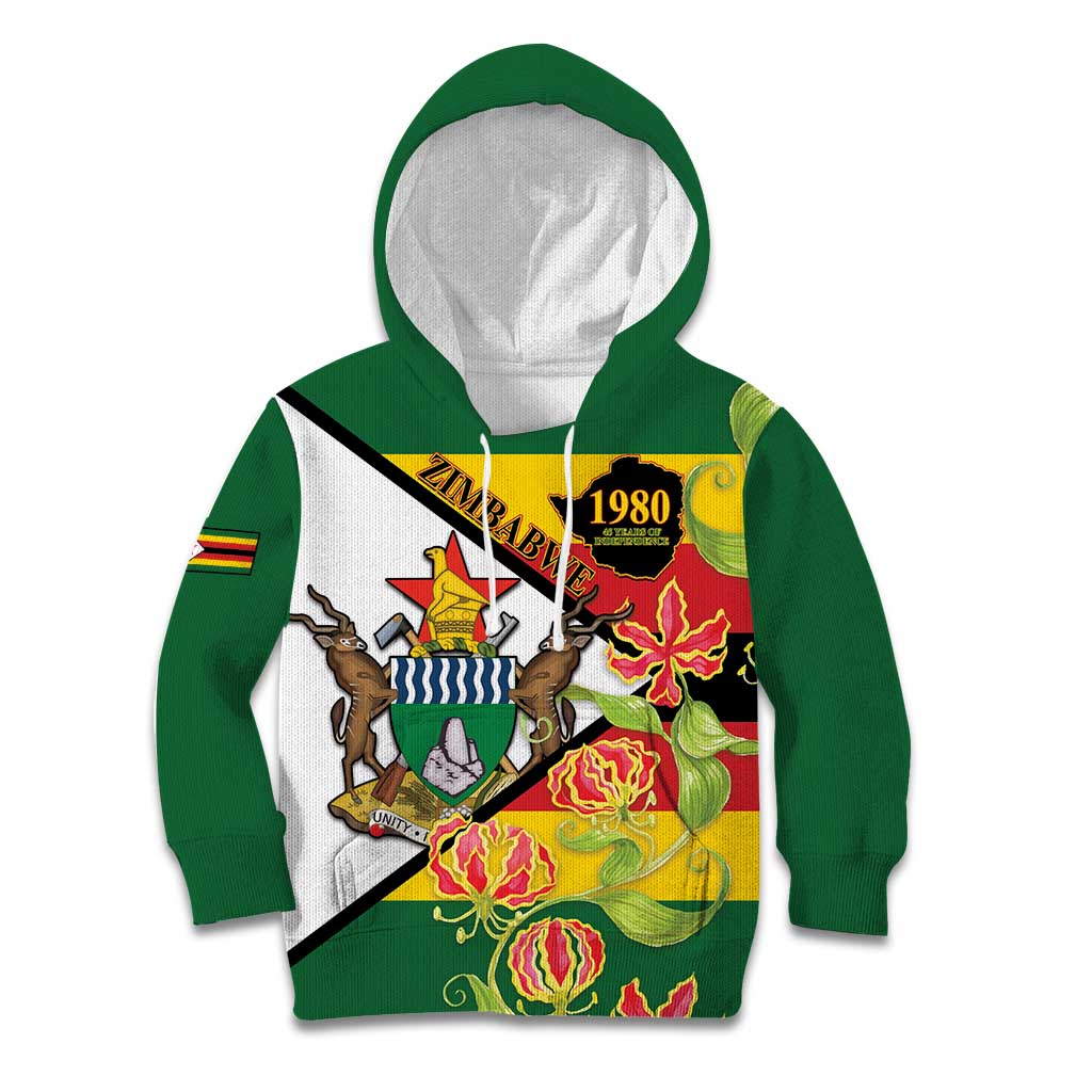 Zimbabwe Independence Day Kid Hoodie Happy 45 Years Of Independence