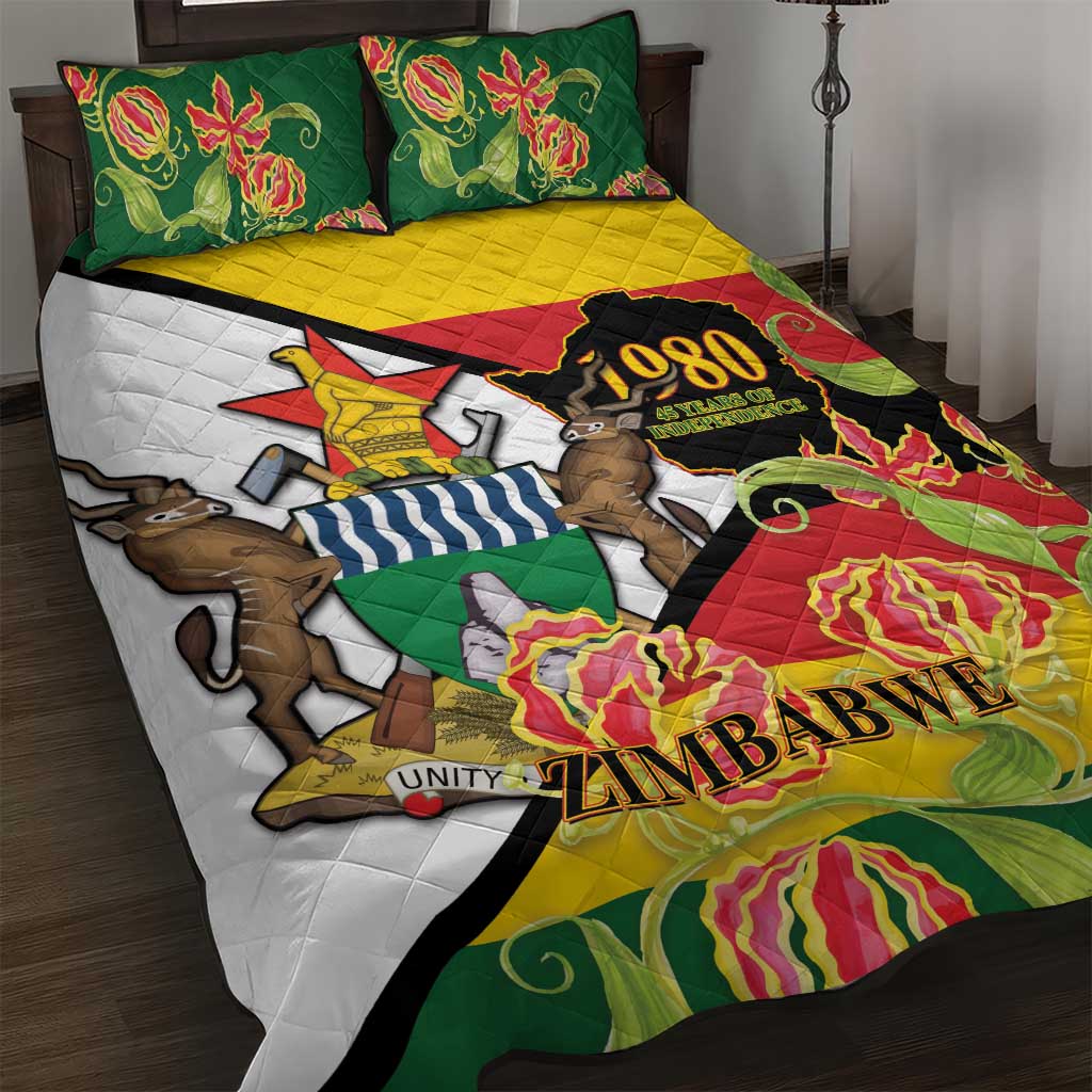 Zimbabwe Independence Day Quilt Bed Set Happy 45 Years Of Independence