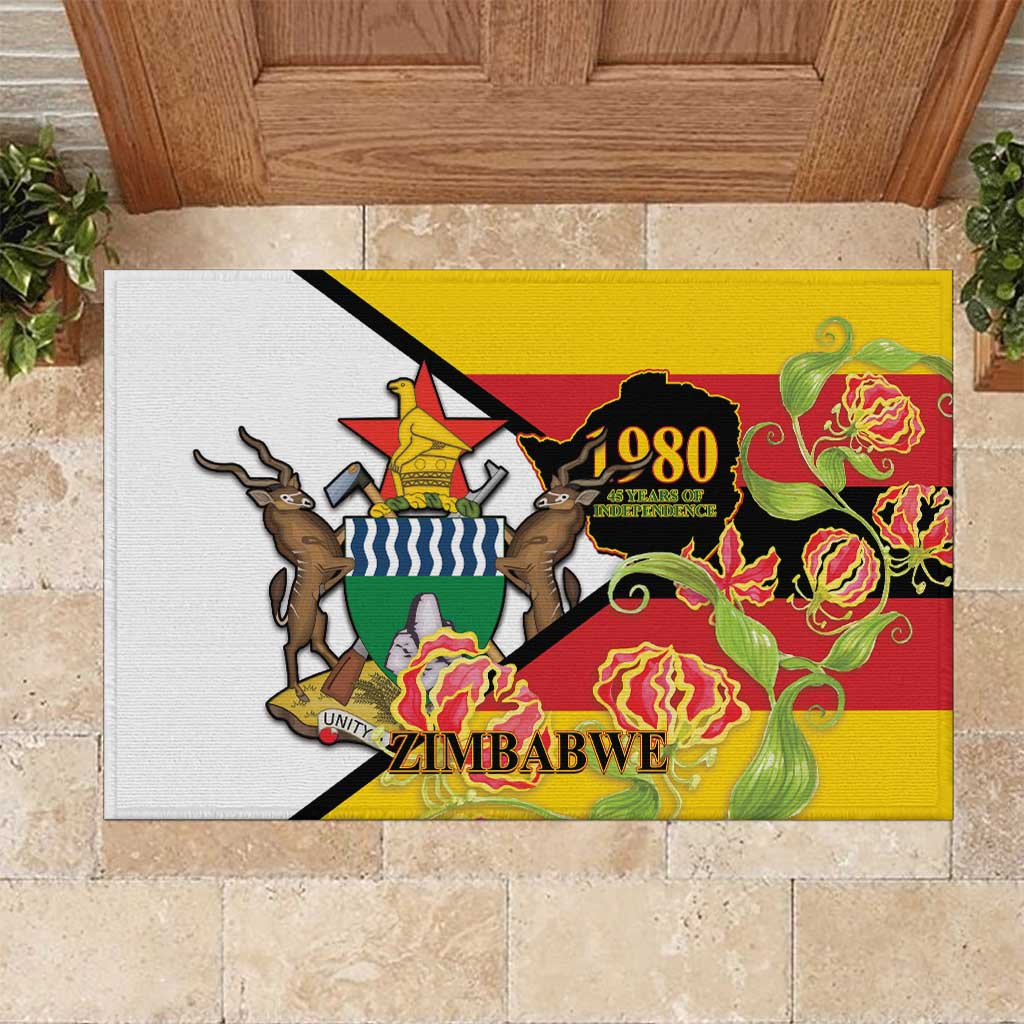 Zimbabwe Independence Day Rubber Doormat Happy 45 Years Of Independence