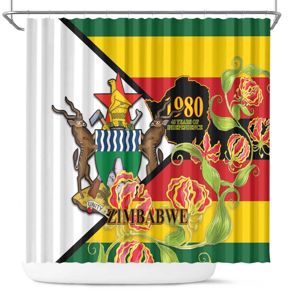 Zimbabwe Independence Day Shower Curtain Happy 45 Years Of Independence