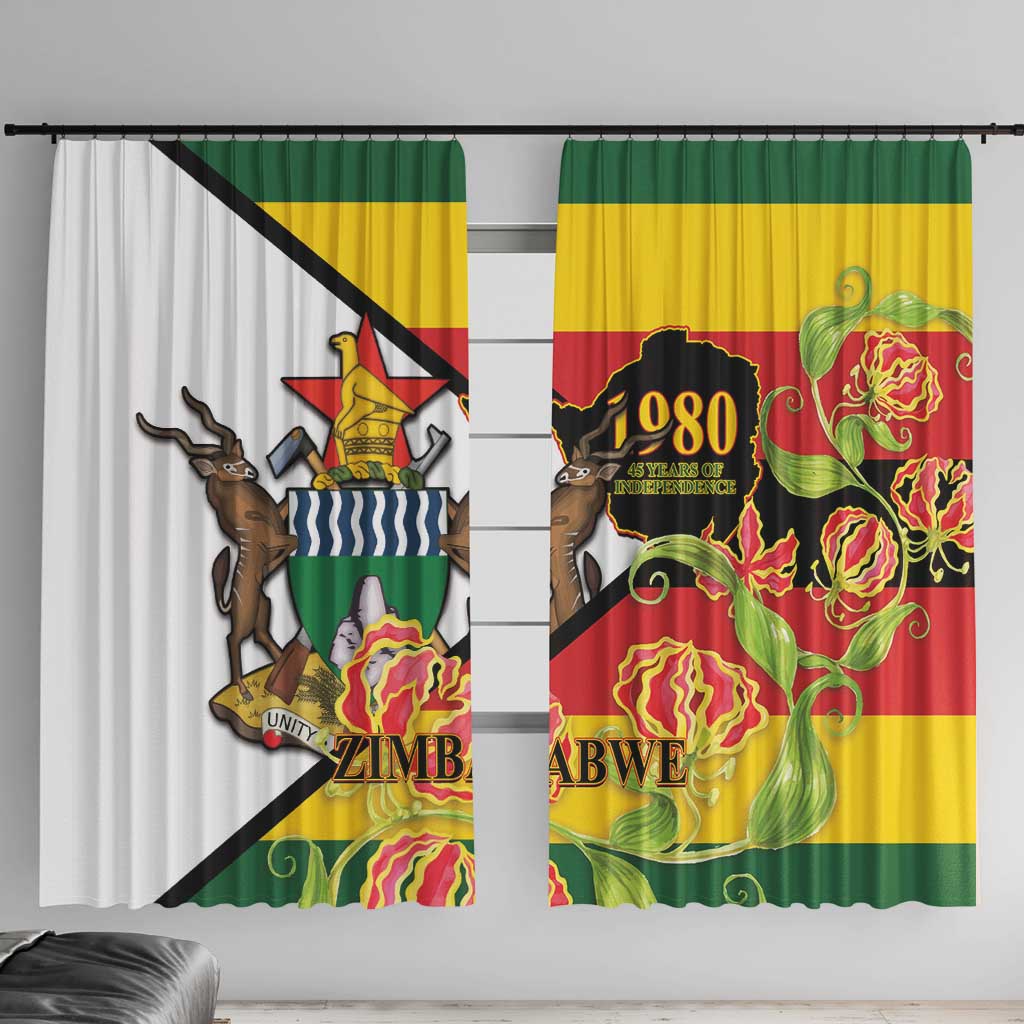 Zimbabwe Independence Day Window Curtain Happy 45 Years Of Independence