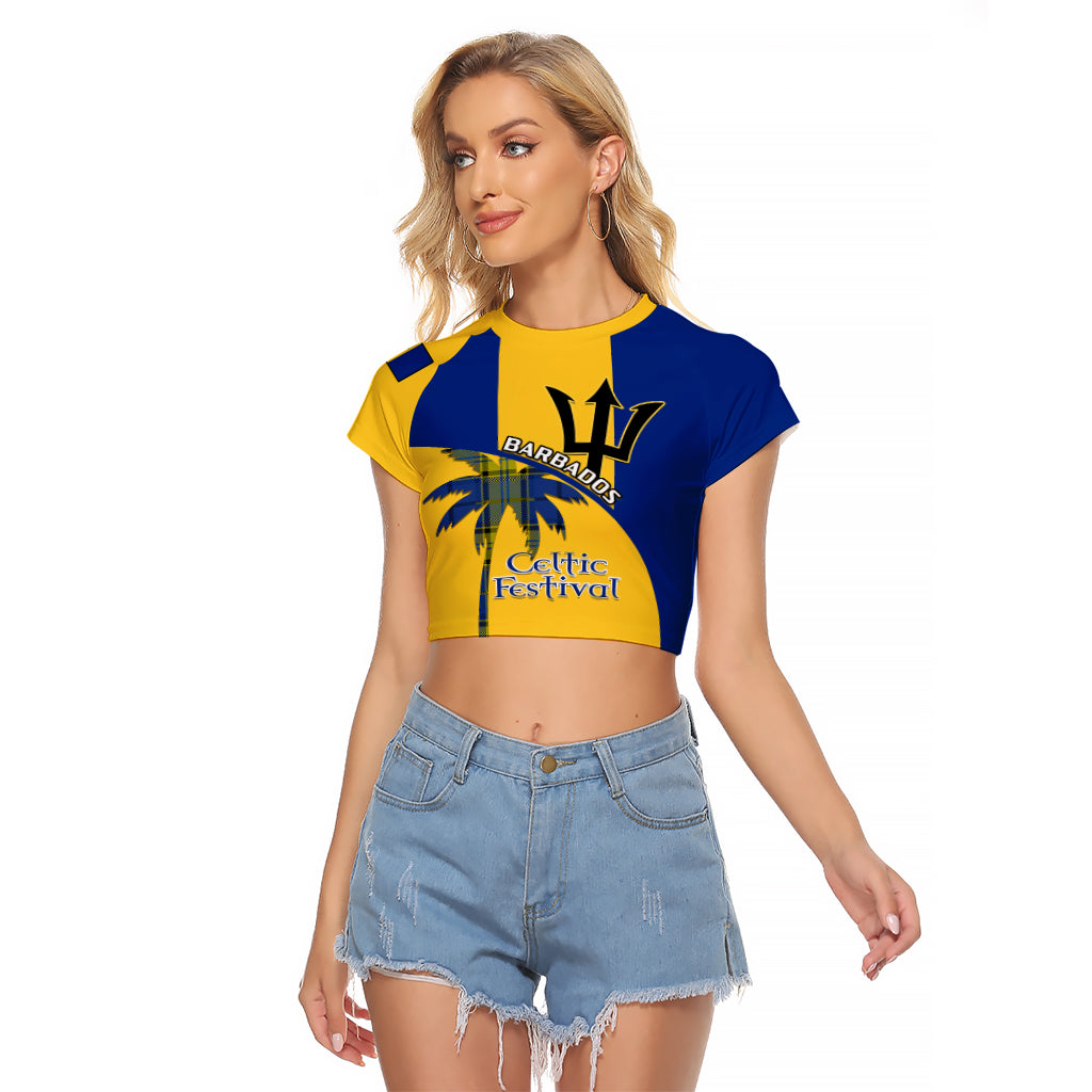 Barbados 2023 Raglan Cropped T Shirt Celtic Festival Special Version - Wonder Print Shop