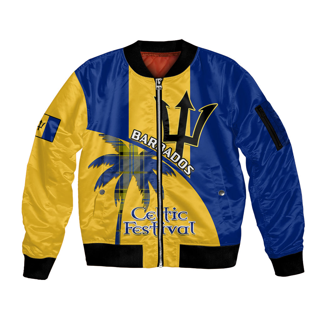 Personalised Barbados 2023 Sleeve Zip Bomber Jacket Celtic Festival Special Version - Wonder Print Shop