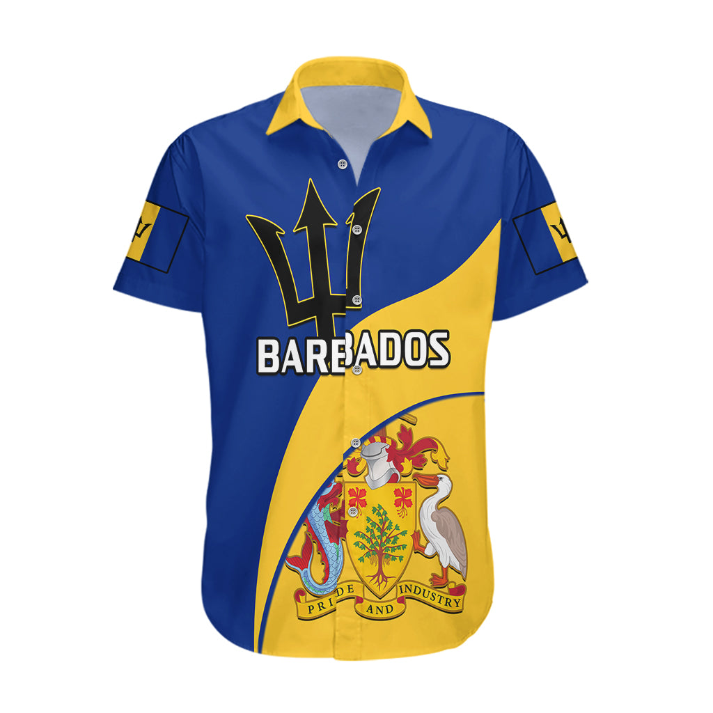 Barbados Hawaiian Shirt Barbadian Coat Of Arms - Wonder Print Shop