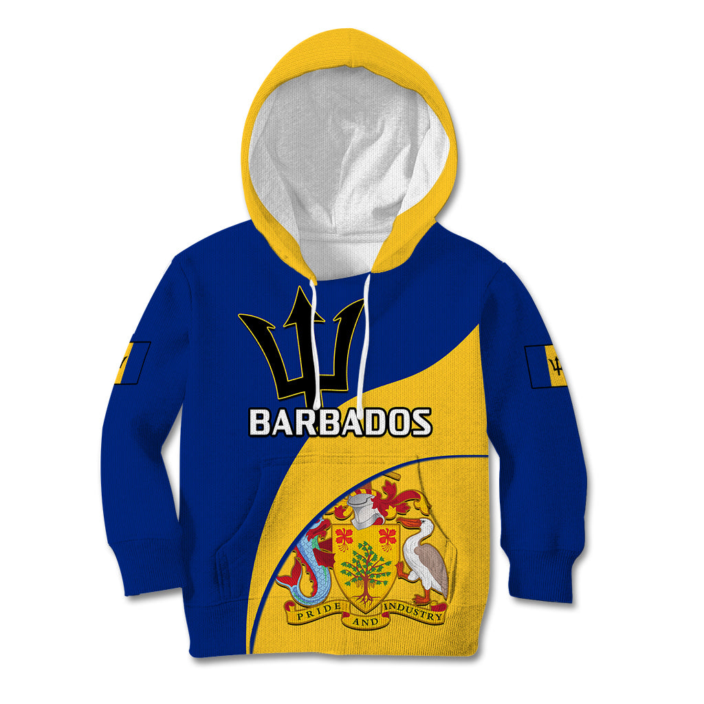 Barbados Kid Hoodie Barbadian Coat Of Arms - Wonder Print Shop