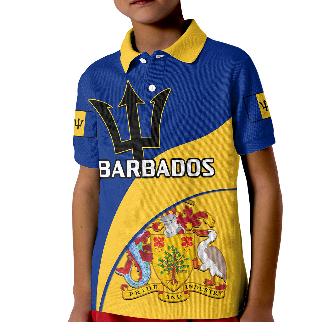 Barbados Polo Shirt for Kid Barbadian Coat Of Arms - Wonder Print Shop