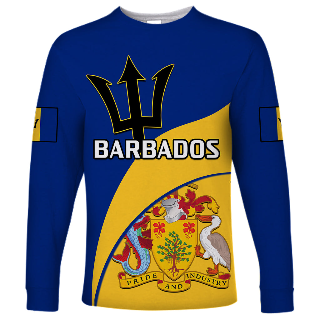 Barbados Long Sleeve Shirt Barbadian Coat Of Arms - Wonder Print Shop