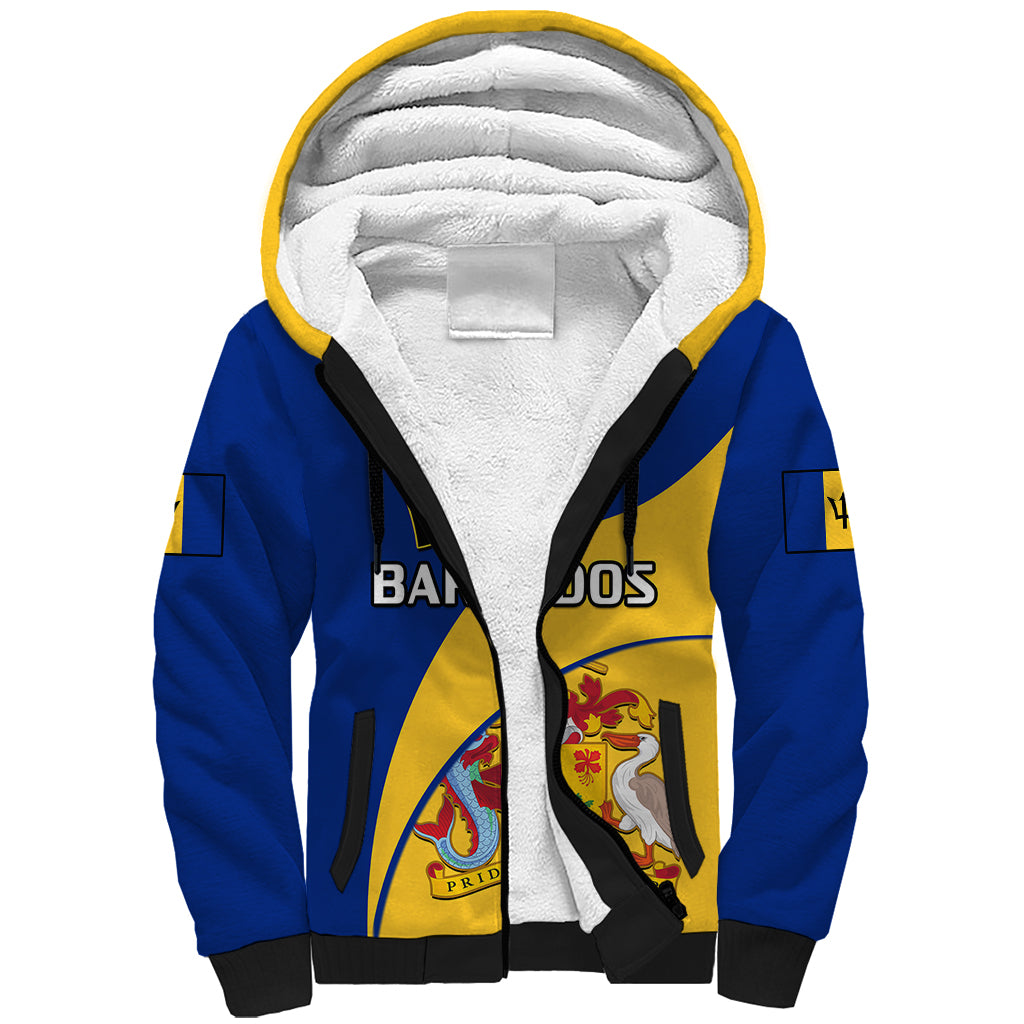 Barbados Sherpa Hoodie Barbadian Coat Of Arms - Wonder Print Shop