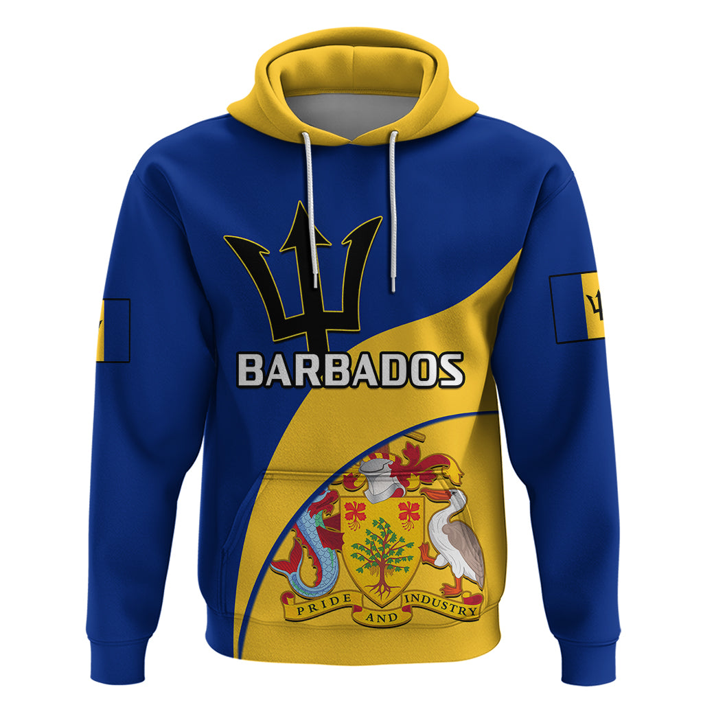 Custom Barbados Hoodie Barbadian Coat Of Arms - Wonder Print Shop