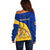 Personalised Barbados Off Shoulder Sweater Barbadian Coat Of Arms - Wonder Print Shop