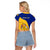 Personalised Barbados Raglan Cropped T Shirt Barbadian Coat Of Arms - Wonder Print Shop