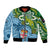 Australia And Fiji Sleeve Zip Bomber Jacket Aboriginal Mix Fijian Tapa Unique Style - Wonder Print Shop