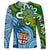 Personalised Australia And Fiji Long Sleeve Shirt Aboriginal Mix Fijian Tapa Unique Style - Wonder Print Shop