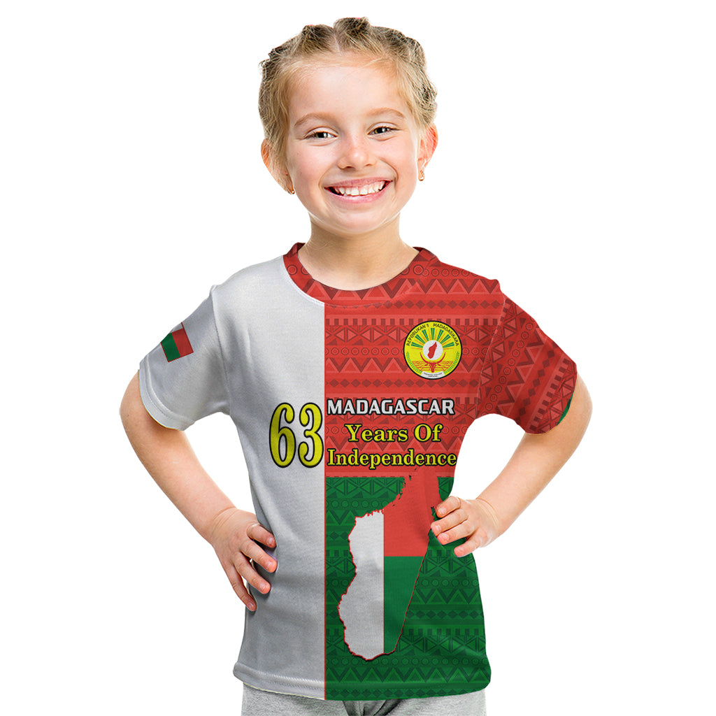 Personalised 26 June Madagascar Independence Day Kid T Shirt Madagasikara African Pattern - Wonder Print Shop