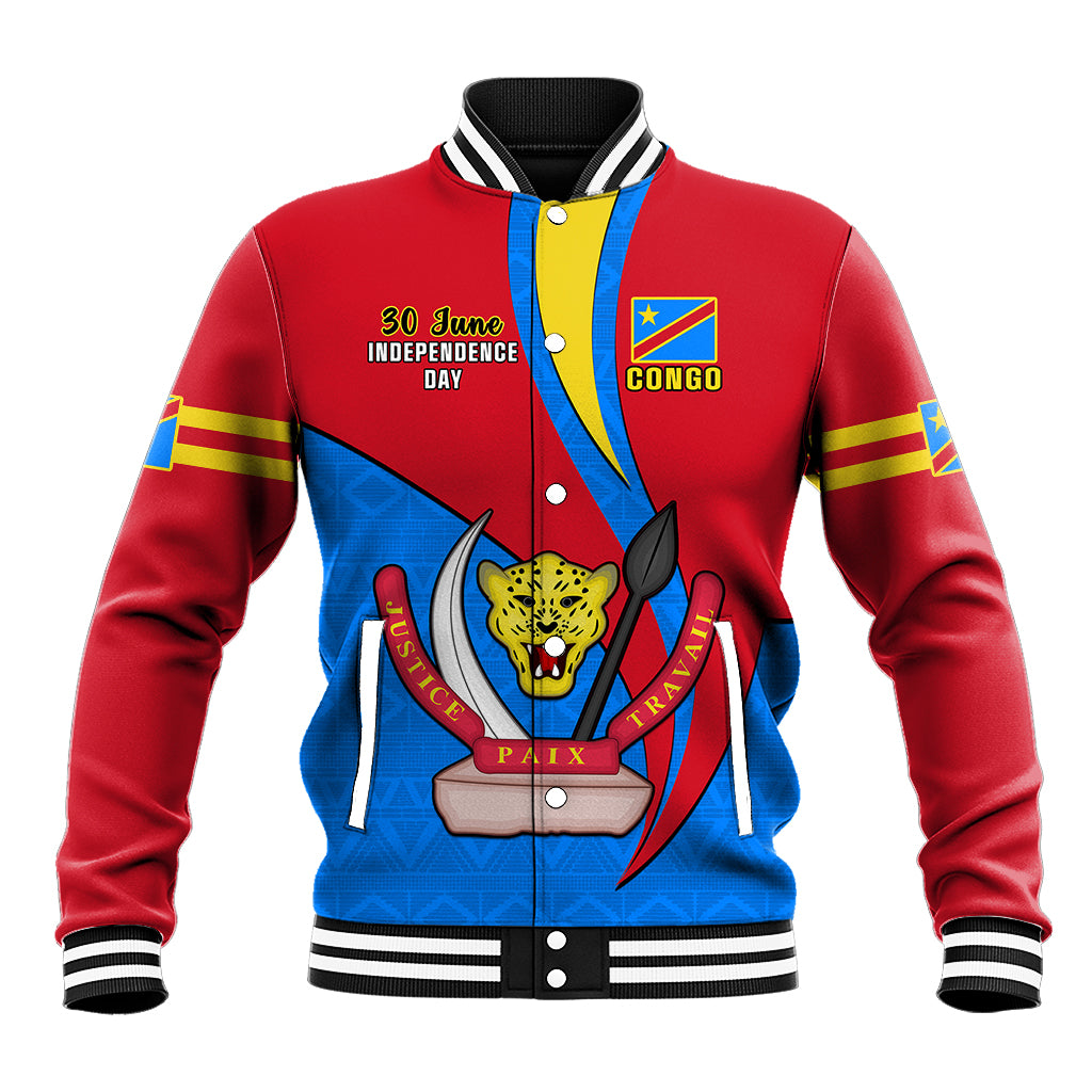 Personalised 30 June Democratic Republic of the Congo Independence Day Baseball Jacket Happy 63rd Anniversary - Wonder Print Shop