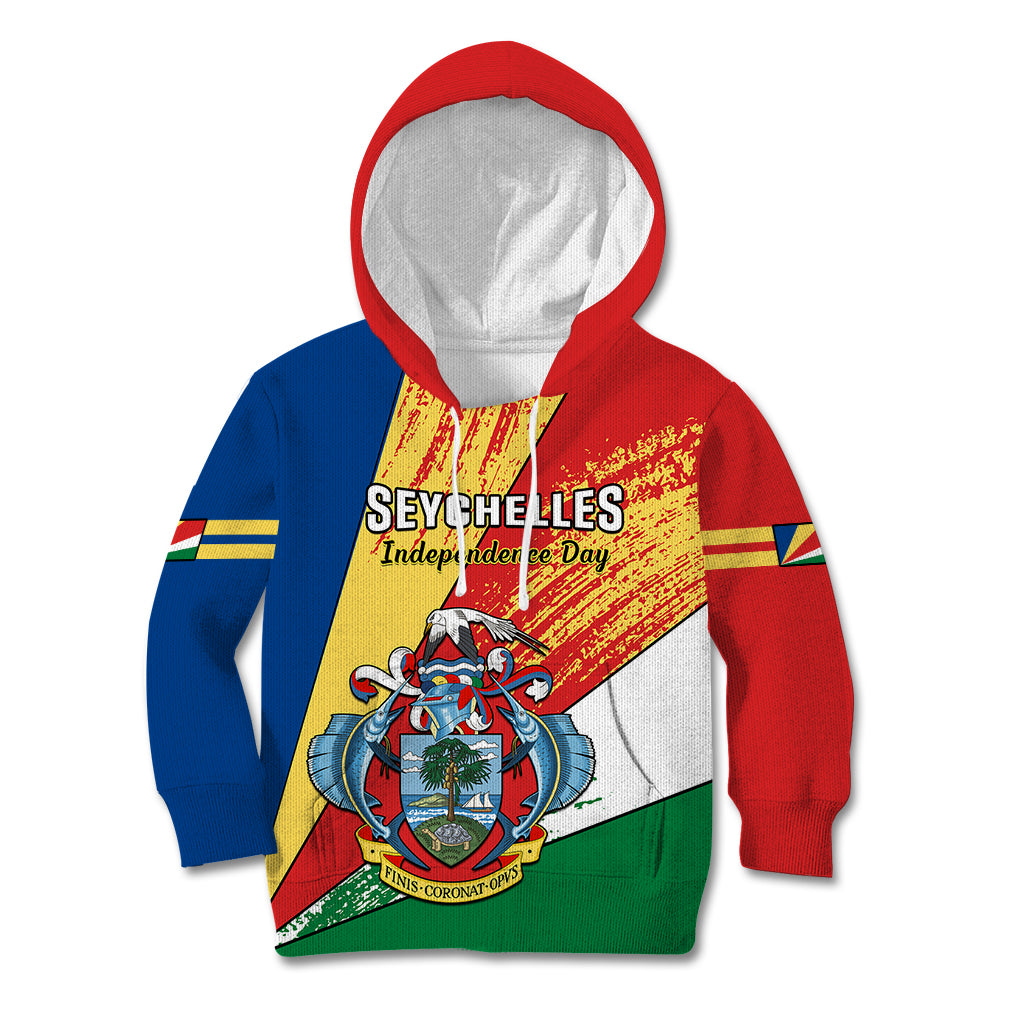 29 June Seychelles Independence Day Kid Hoodie Flag Style - Wonder Print Shop