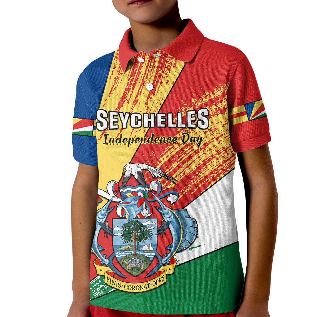 29 June Seychelles Independence Day Kid Polo Shirt Flag Style - Wonder Print Shop