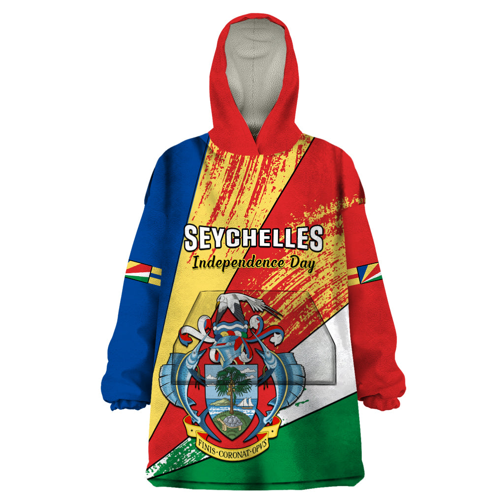 29 June Seychelles Independence Day Wearable Blanket Hoodie Flag Style - Wonder Print Shop