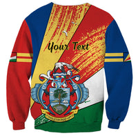 Unisex crewneck sweatshirt with flag graphic and 'Your Text' on front panel
